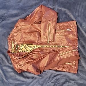 Black Rivet Maroon Leather Jacket